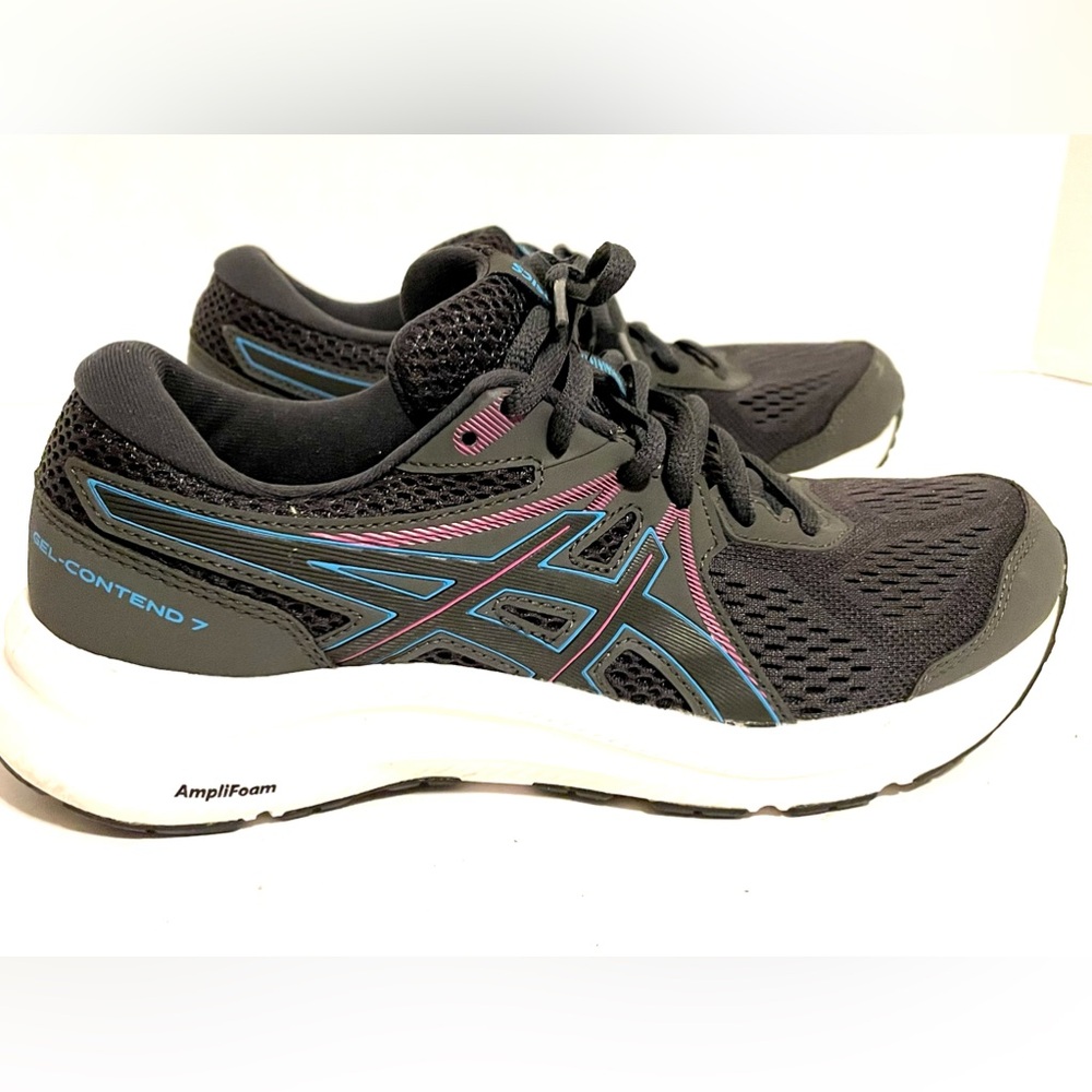 Asics Womens Gel-Contend 7 Gray/Charcoal /Pink Running Shoes Sneakers sz 8